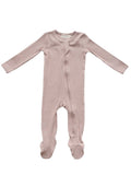 ORGANIC RIBBED FOOTIE, MOCHA